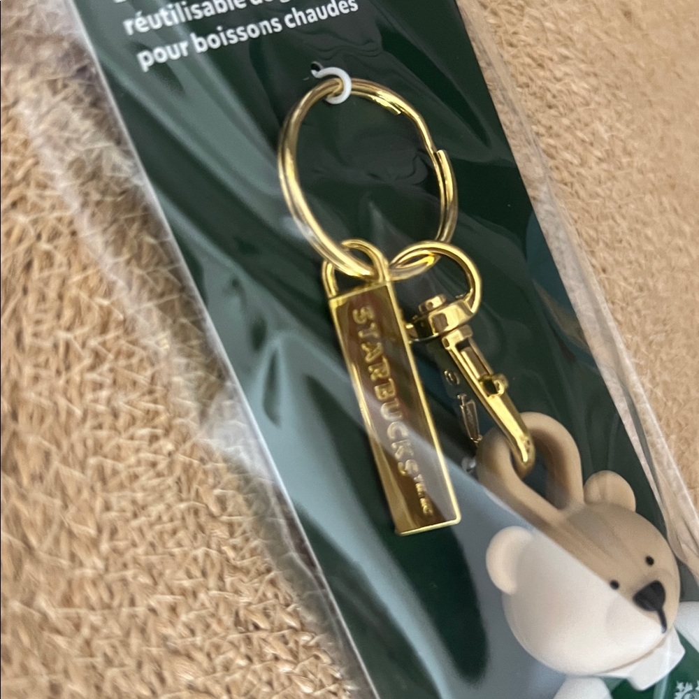 Starbucks 2025 Bear Keychain Reusable‎ Hot Cup Lid Stopper - Barista NWT Rare - Picture 8 of 8